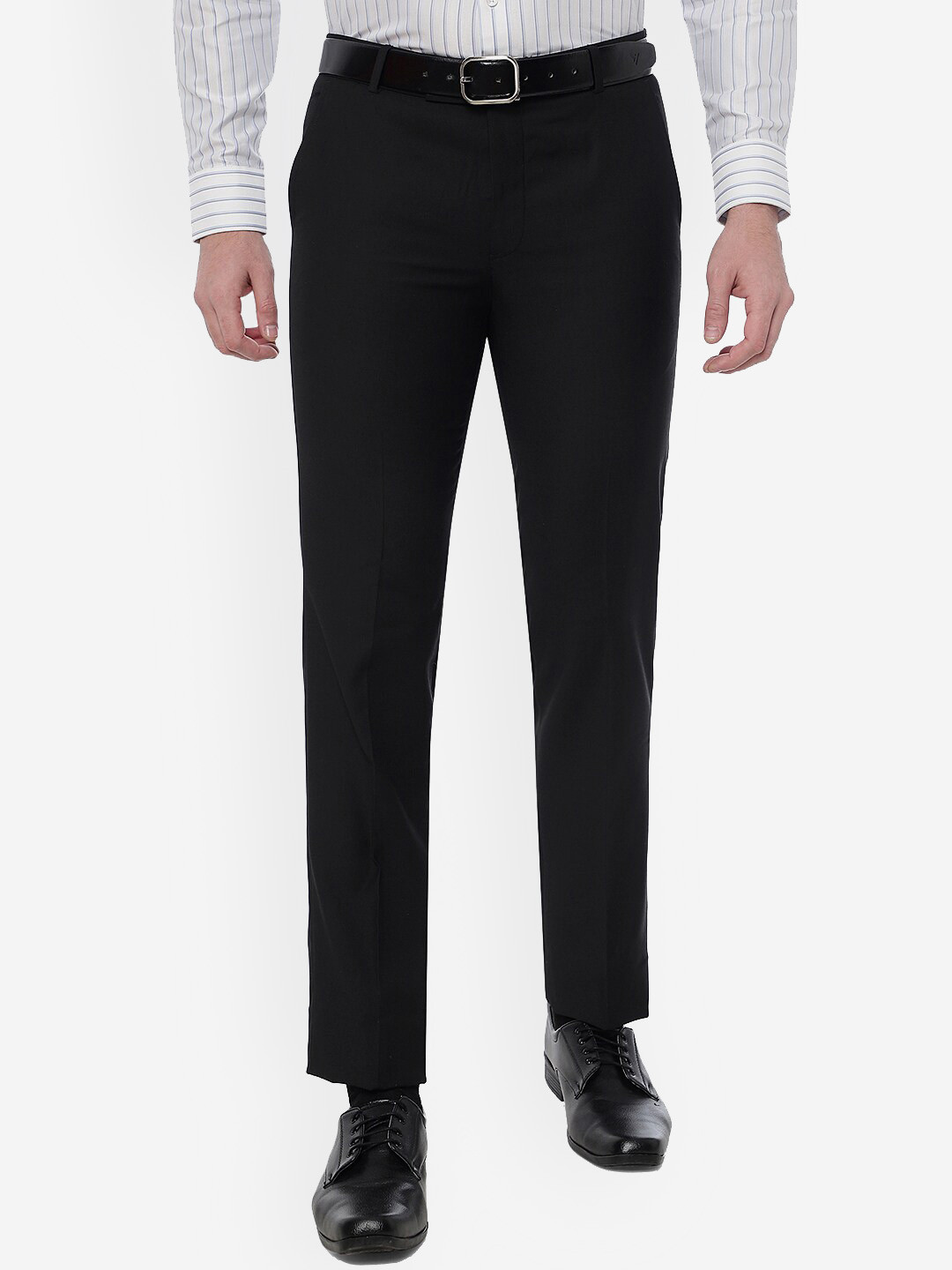 

Greenfibre Men Slim Fit Formal Trouser, Black