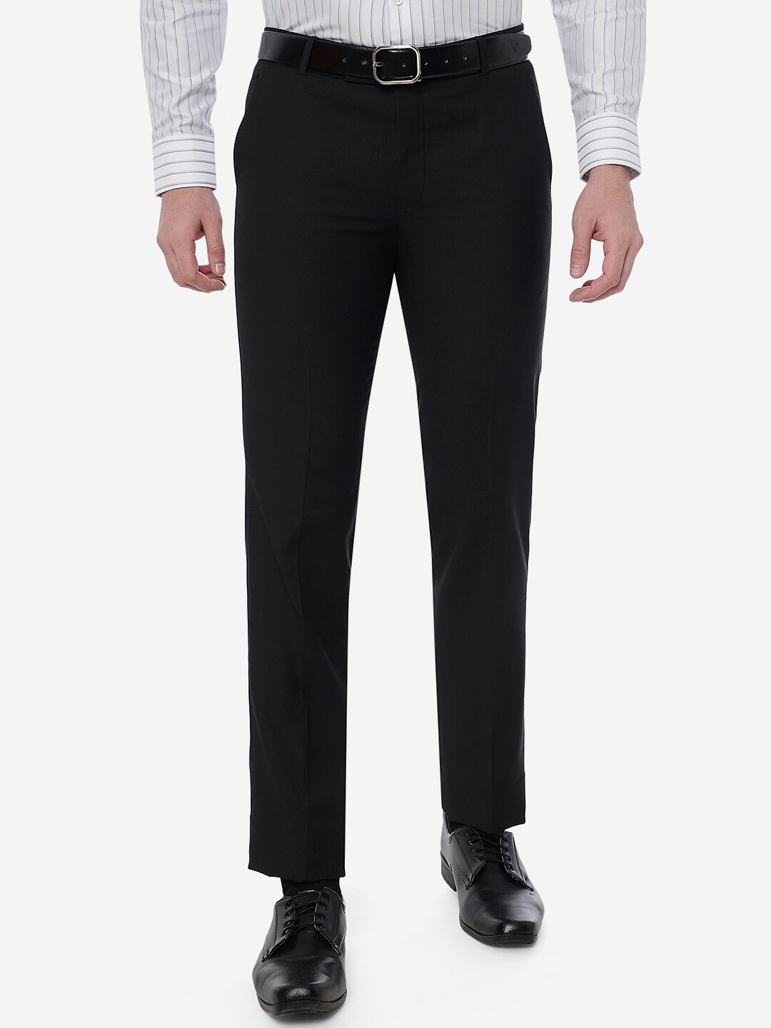 

Greenfibre Men Slim Fit Formal Trouser, Black