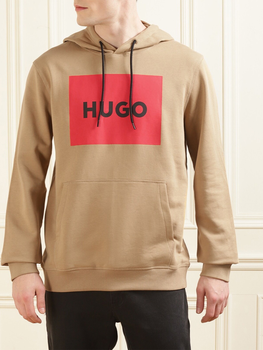 

HUGO Typography Printed Cotton Sweatshirt, Brown