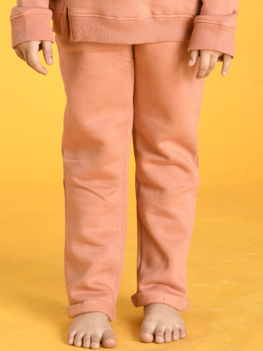 

Anthrilo Girls Solid Fleece Lounge Pants, Peach