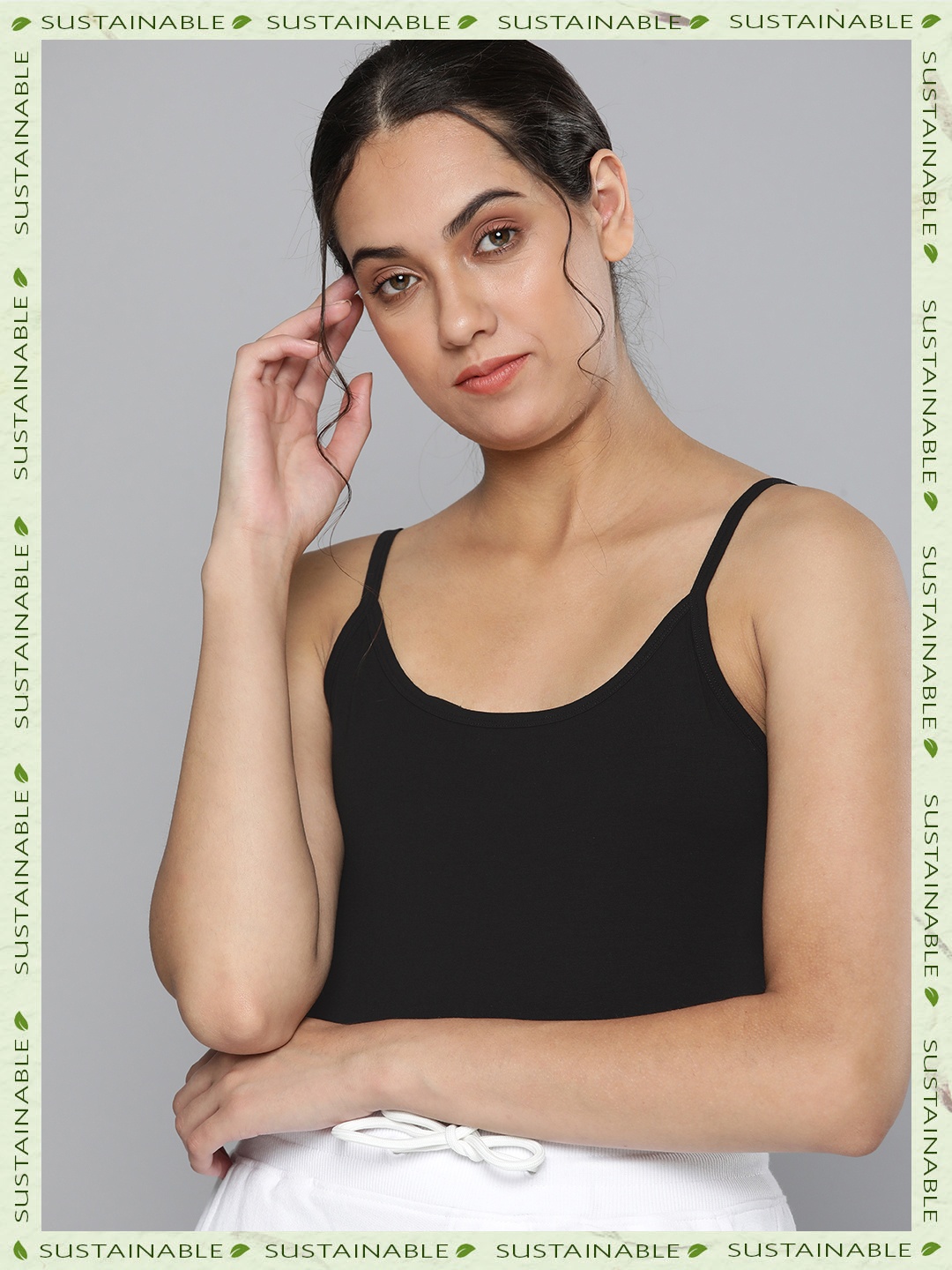 

HERE&NOW Women Solid Non Padded Camisoles, Black