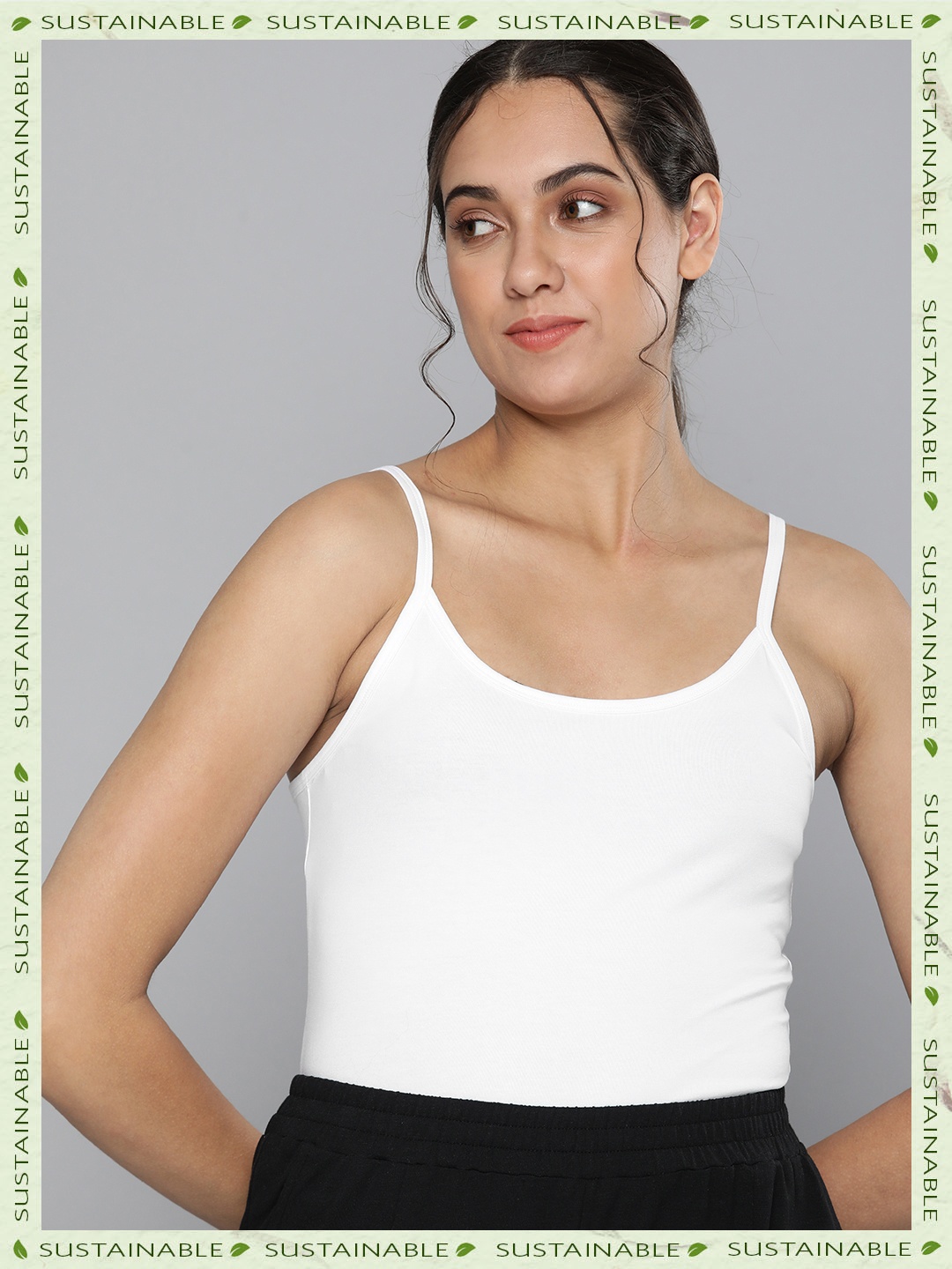 

HERE&NOW Women Solid Non Padded Camisoles, White