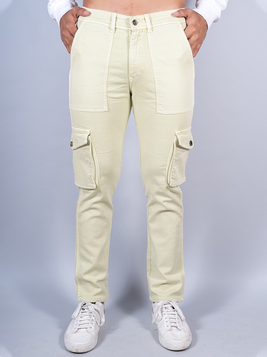 

Tistabene Men Relaxed Cargos Trousers, Lime green