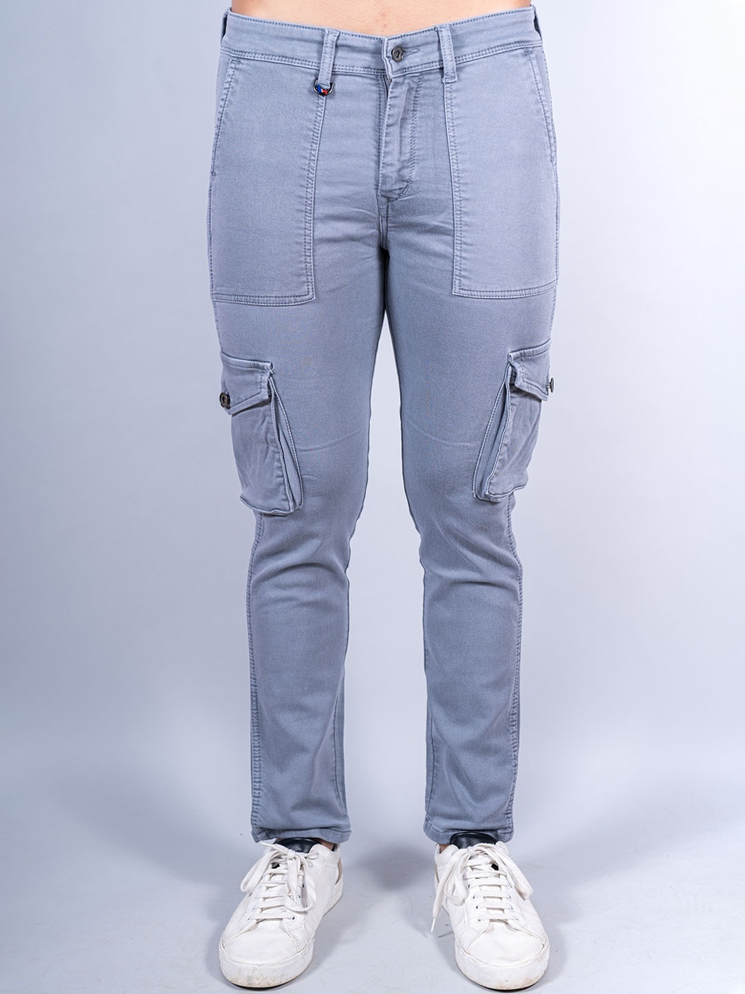 

Tistabene Men Cotton Relaxed Cargos Trousers, Grey