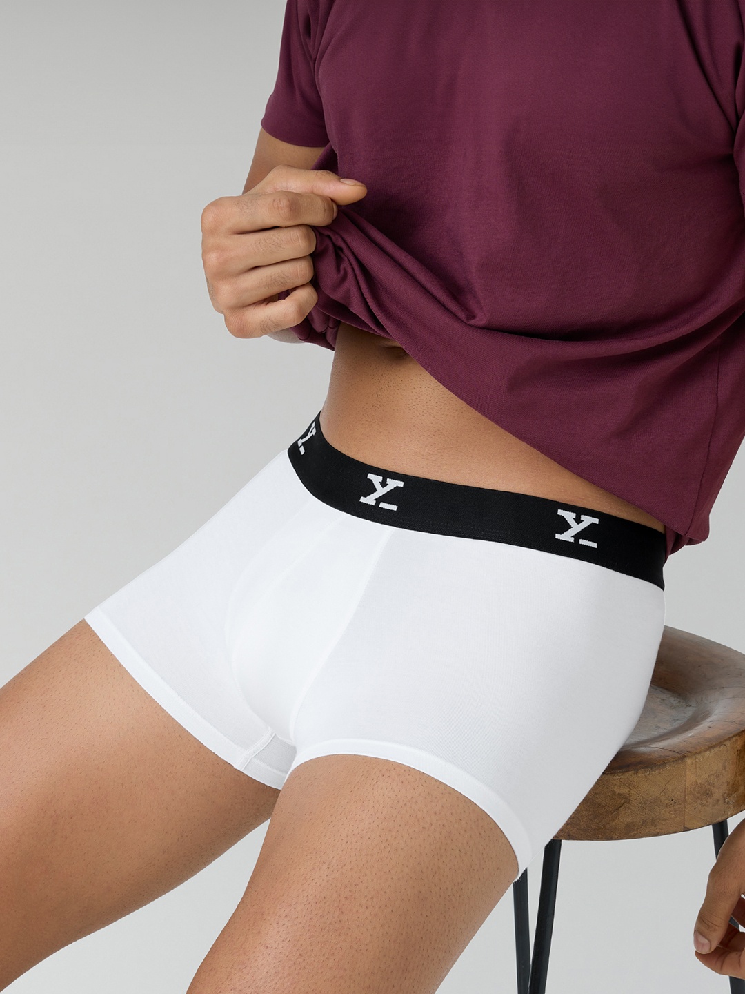 

XYXX Men Solid ACE IntelliSoft Modal XYTRNK02, White