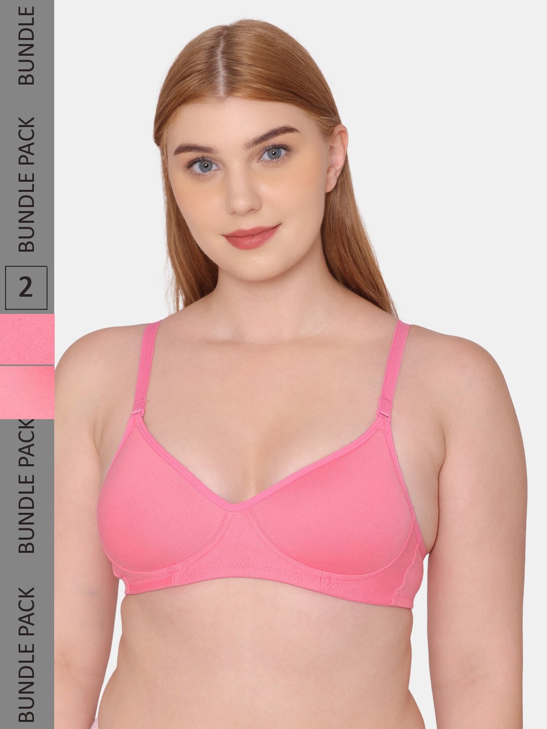 

KOMLI Medium Padded Sports Full Coverage Bra, Pink