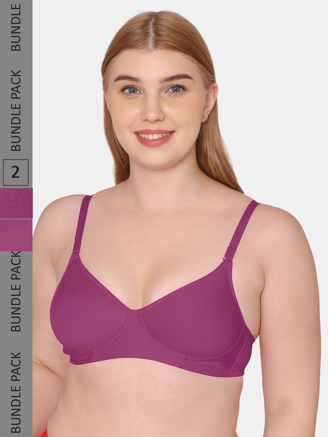 

KOMLI Lightly Padded & Non-Wired Seamless Everyday Bra, Purple