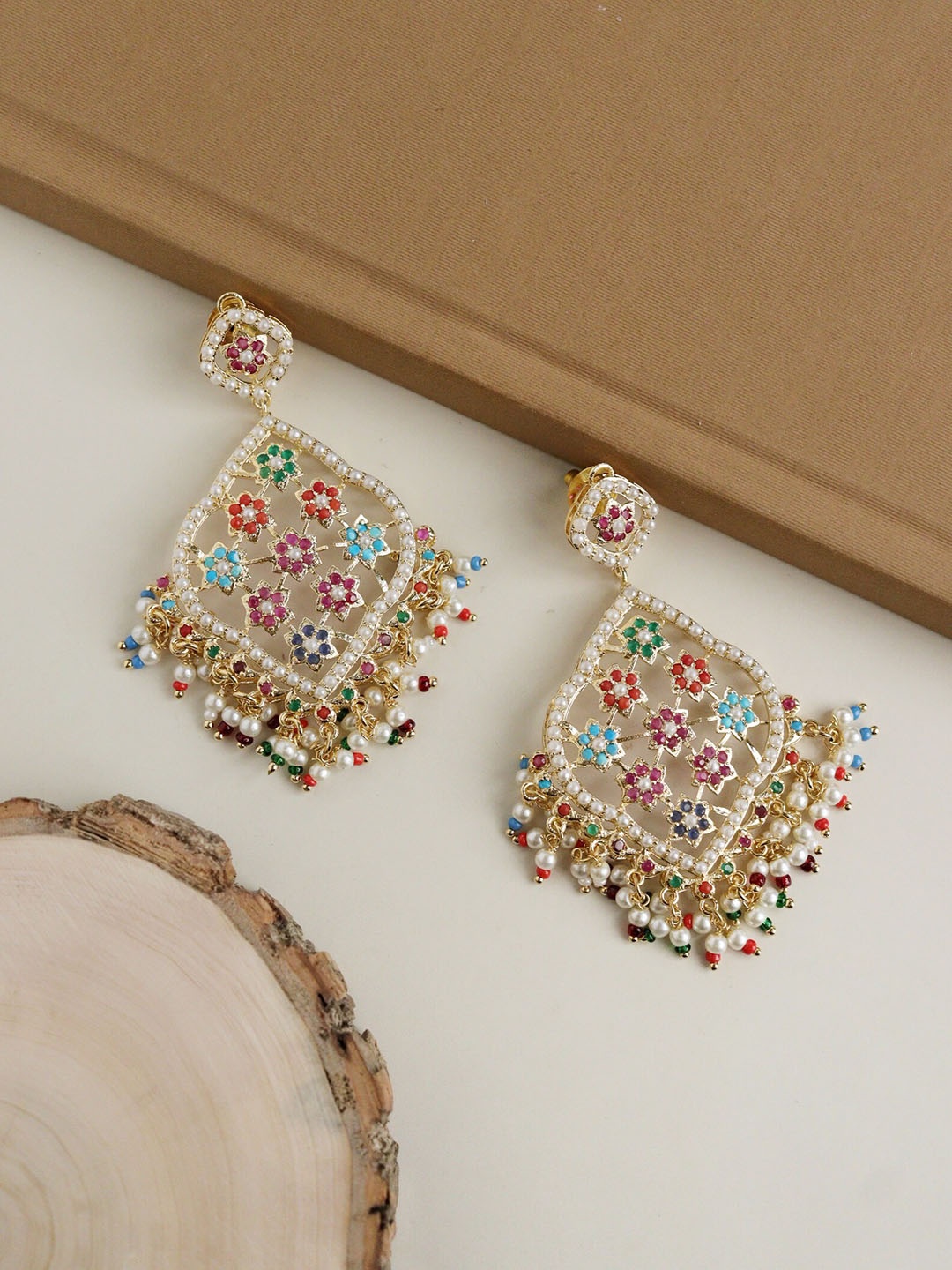 

CURIO COTTAGE Gold Plated Contemporary Drop Earrings