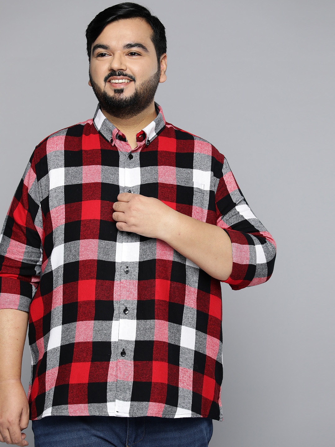 

DENNISON Men Smart Shepherd Checks Checked Casual Shirt, Red