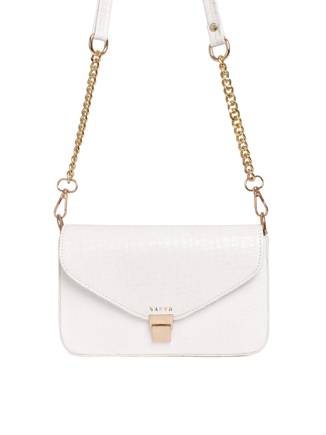 

SAFYR Textured Structured Sling Bag, White