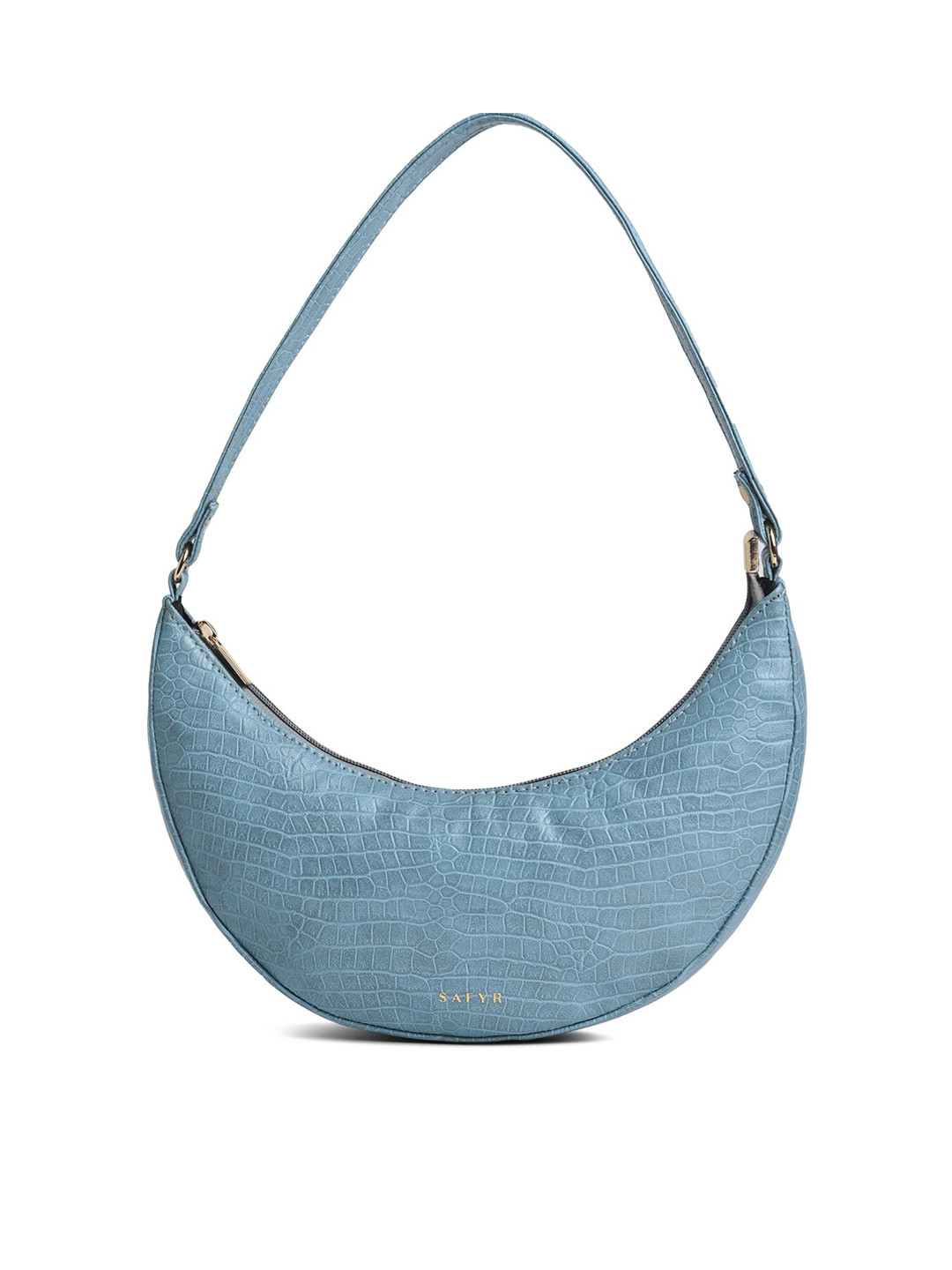 

SAFYR Textured Half Moon Hobo Bag, Blue