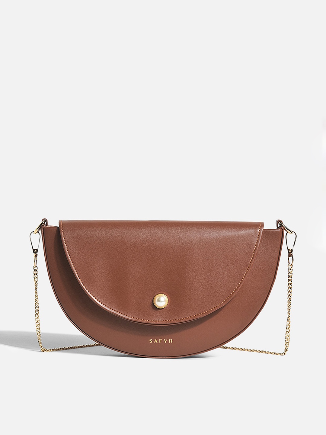 

SAFYR Half Moon Sling Bag, Tan