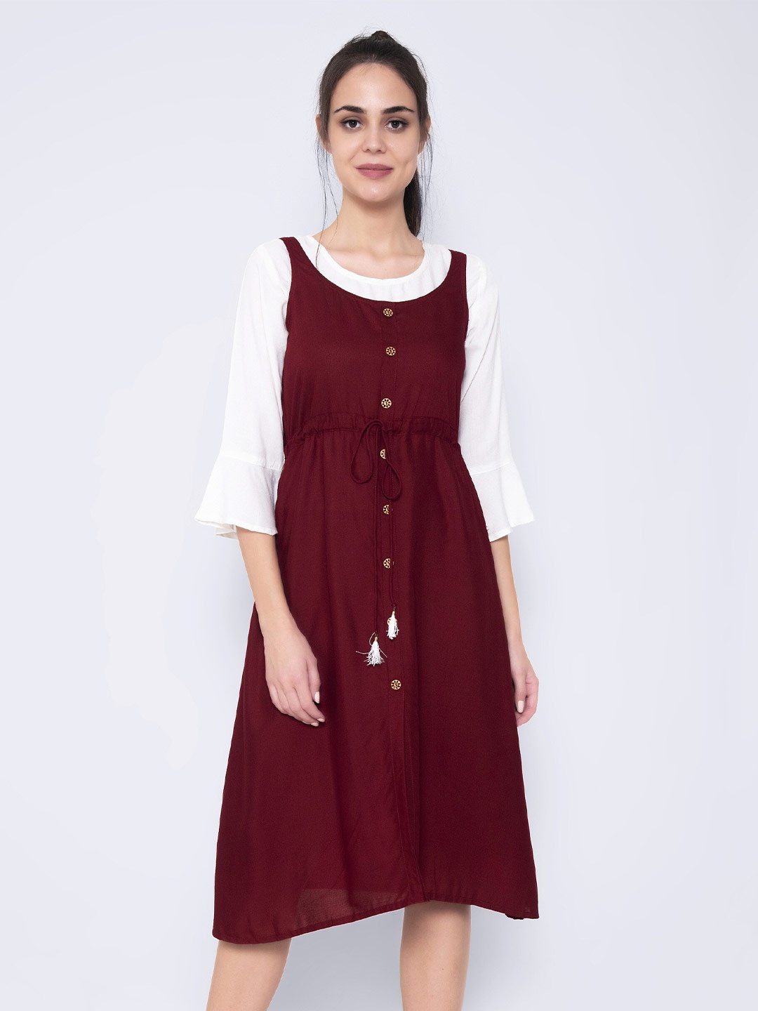 

God Bless Women Fit & Flare Dress, Maroon