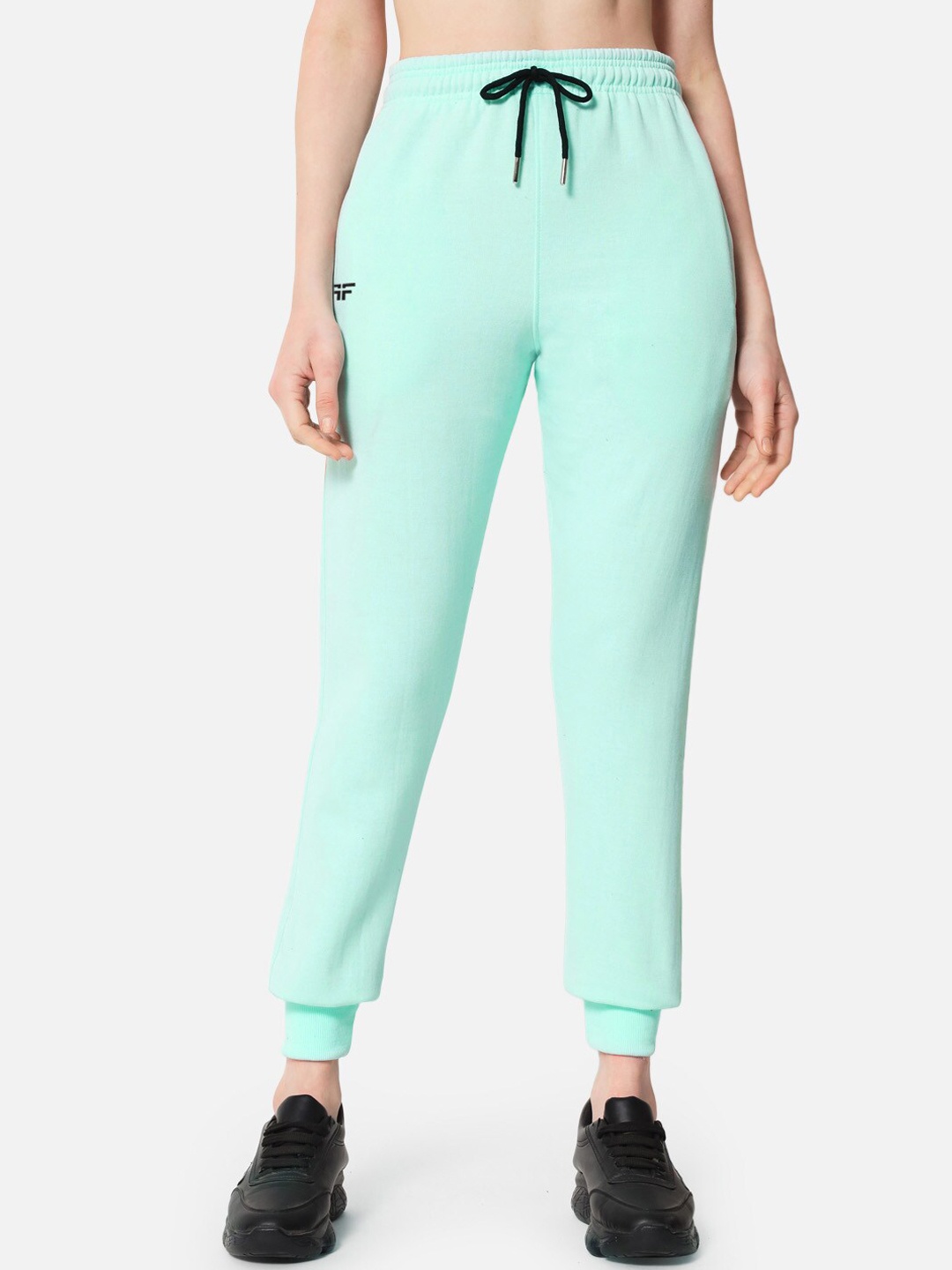 

FFLIRTYGO Women Solid Fleece Regular Fit Joggers, Sea green