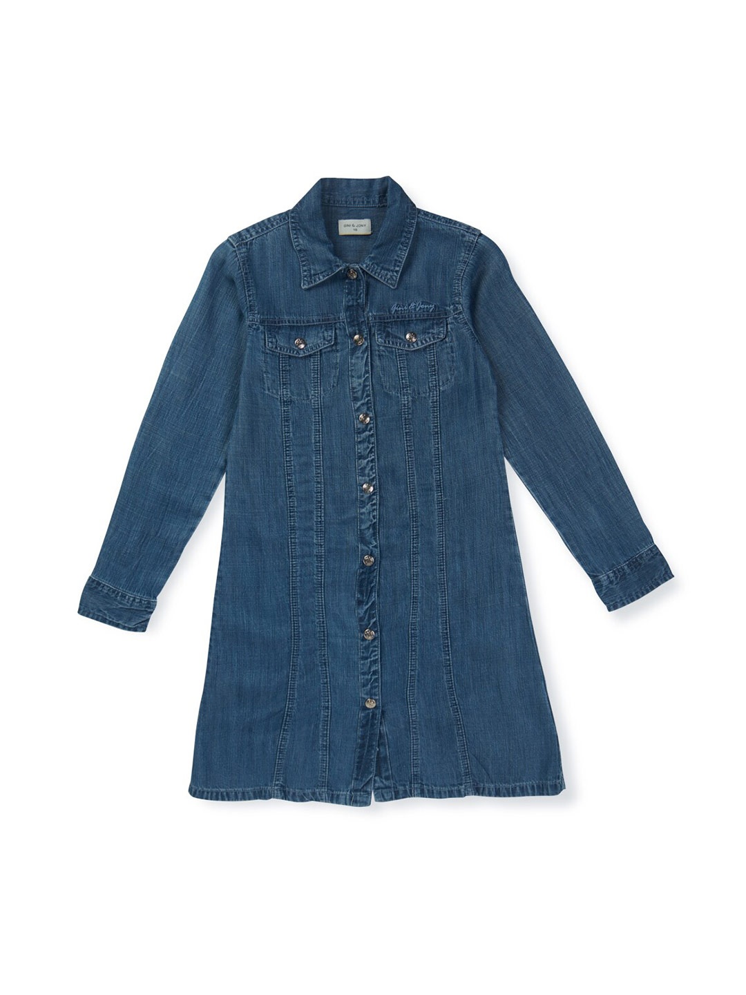

Gini and Jony Girls Denim Shirt Dress, Navy blue