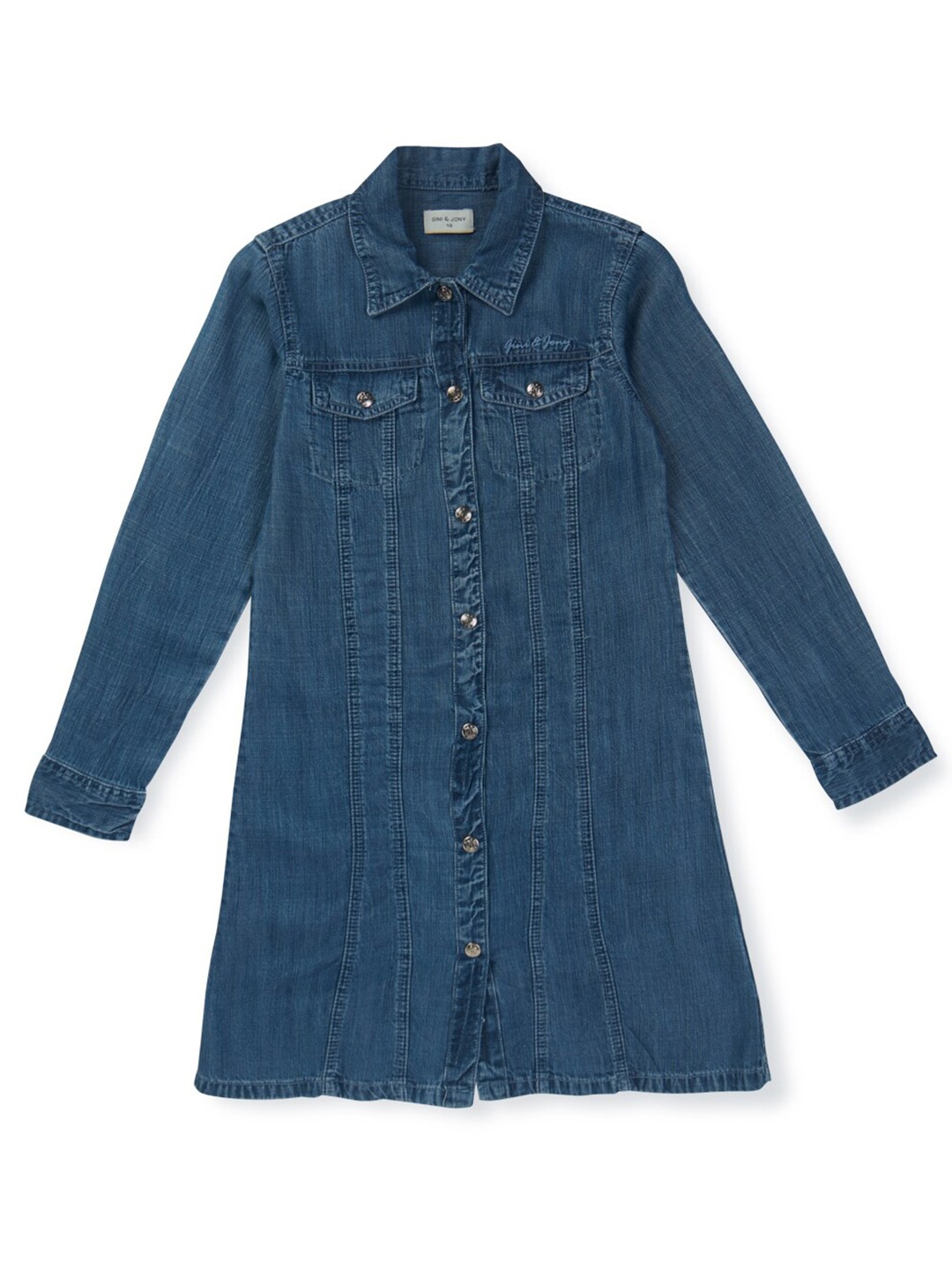 

Gini and Jony Girls Denim Shirt Dress, Navy blue