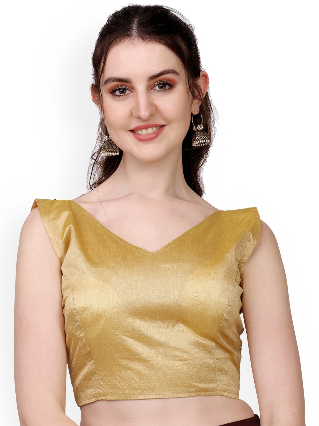 

PUJIA MILLS Silk Saree Blouse, Gold