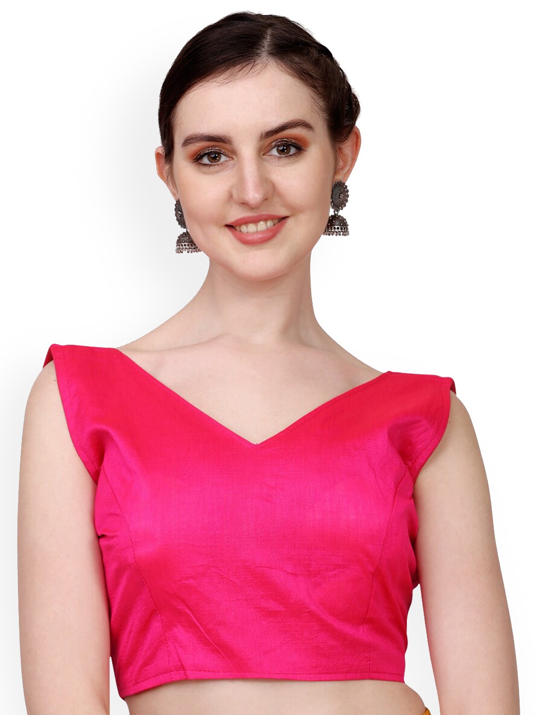 

PUJIA MILLS Readymade Saree Blouse, Pink