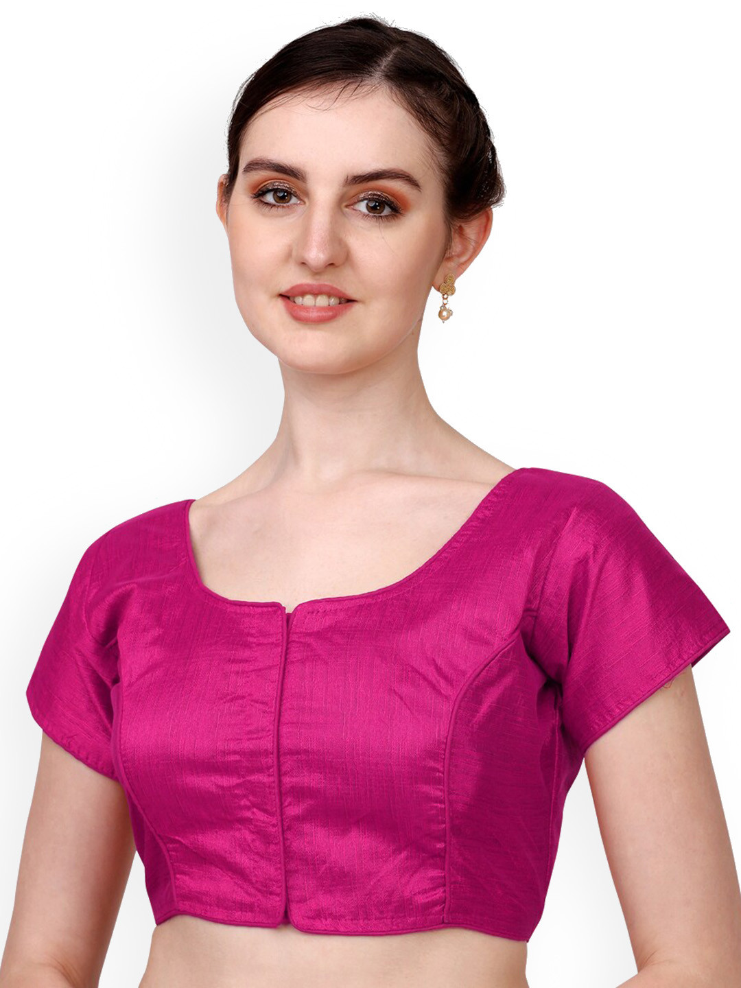 

PUJIA MILLS Short Sleeve Saree Blouse, Pink