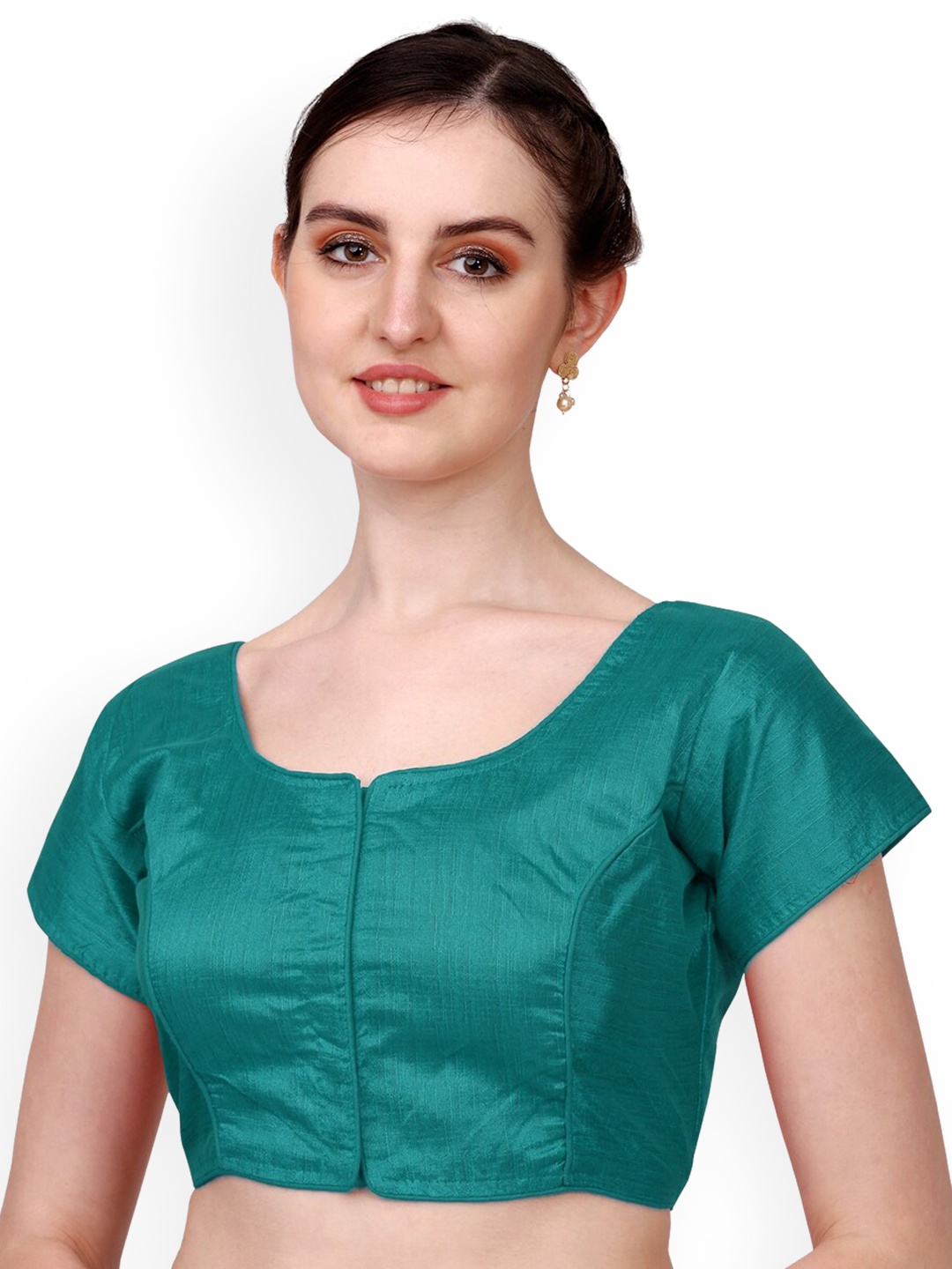 

PUJIA MILLS Readymade Saree Blouse, Teal