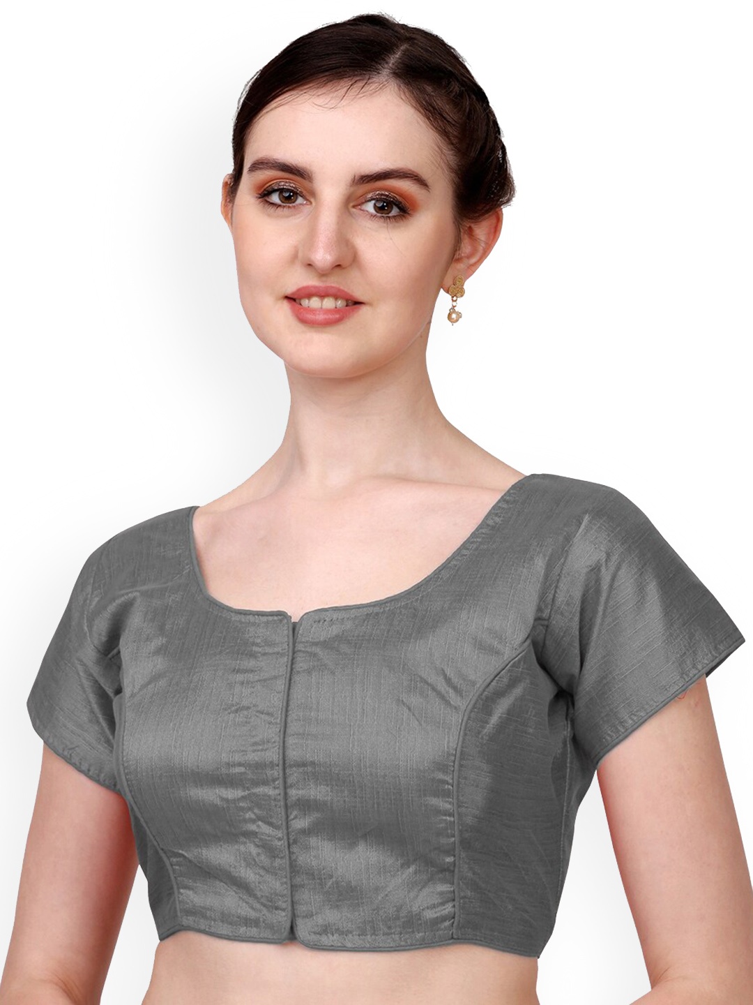

PUJIA MILLS Readymade Saree Blouse, Grey