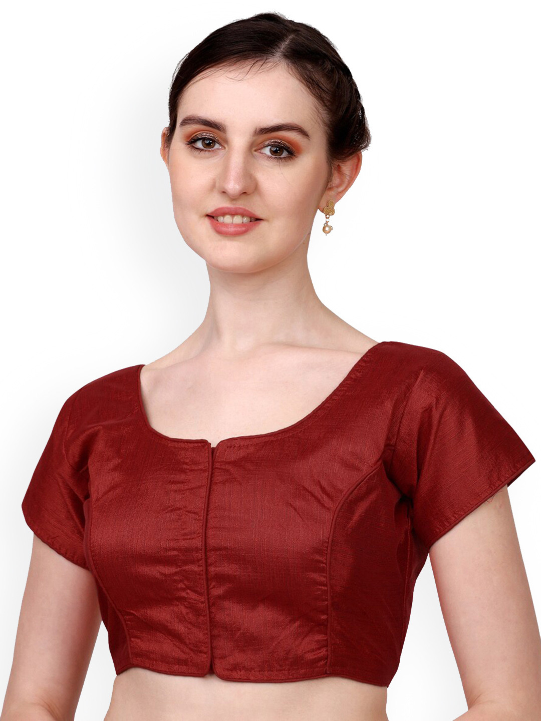 

PUJIA MILLS Readymade Saree Blouse, Maroon