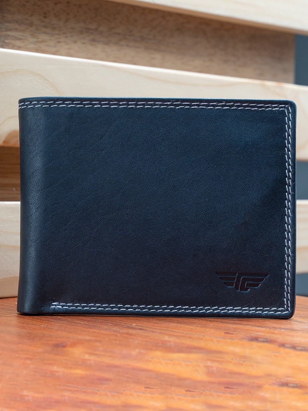 

Red Tape Men Leather Two Fold Wallet, Navy blue