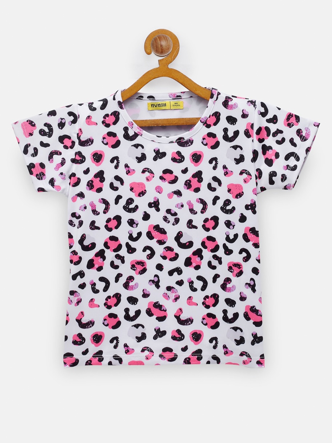 

NYNSH Girls Printed Cotton T-shirt, Off white
