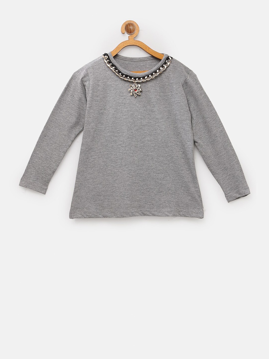 

NYNSH Girls Pure Cotton T-shirt, Grey