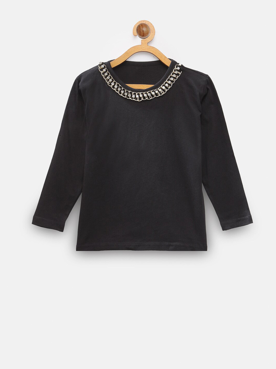 

NYNSH Girls Pure Cotton T-shirt, Black