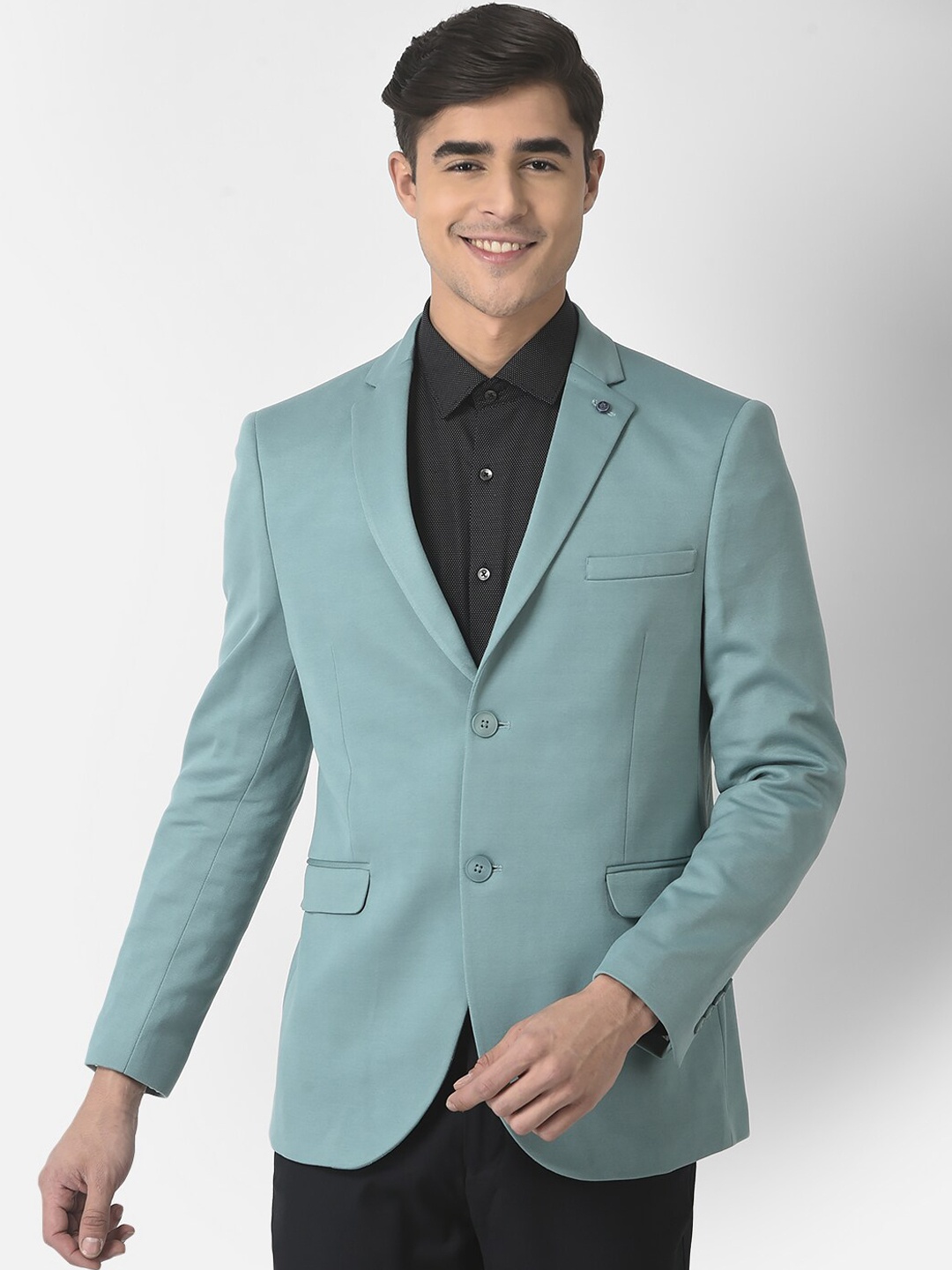 

Turtle Men Single-Breasted Formal Blazer, Sea green