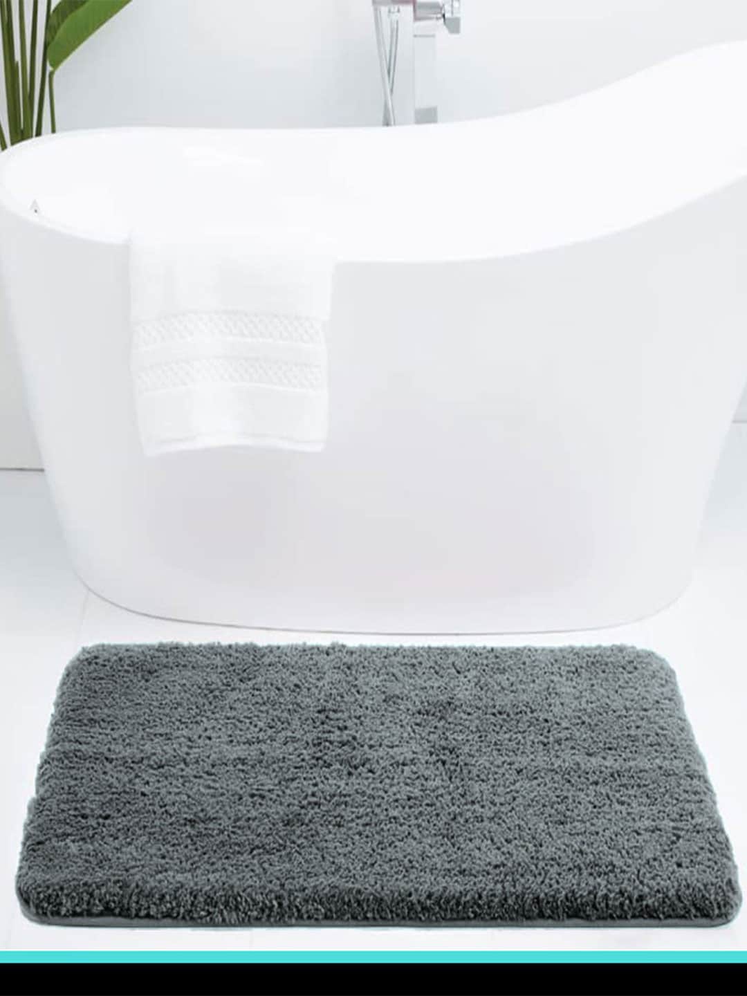 

LUXEHOME INTERNATIONAL Vegas Grey 2800 GSM Ultra Soft Anti-Skid Bath Rugs