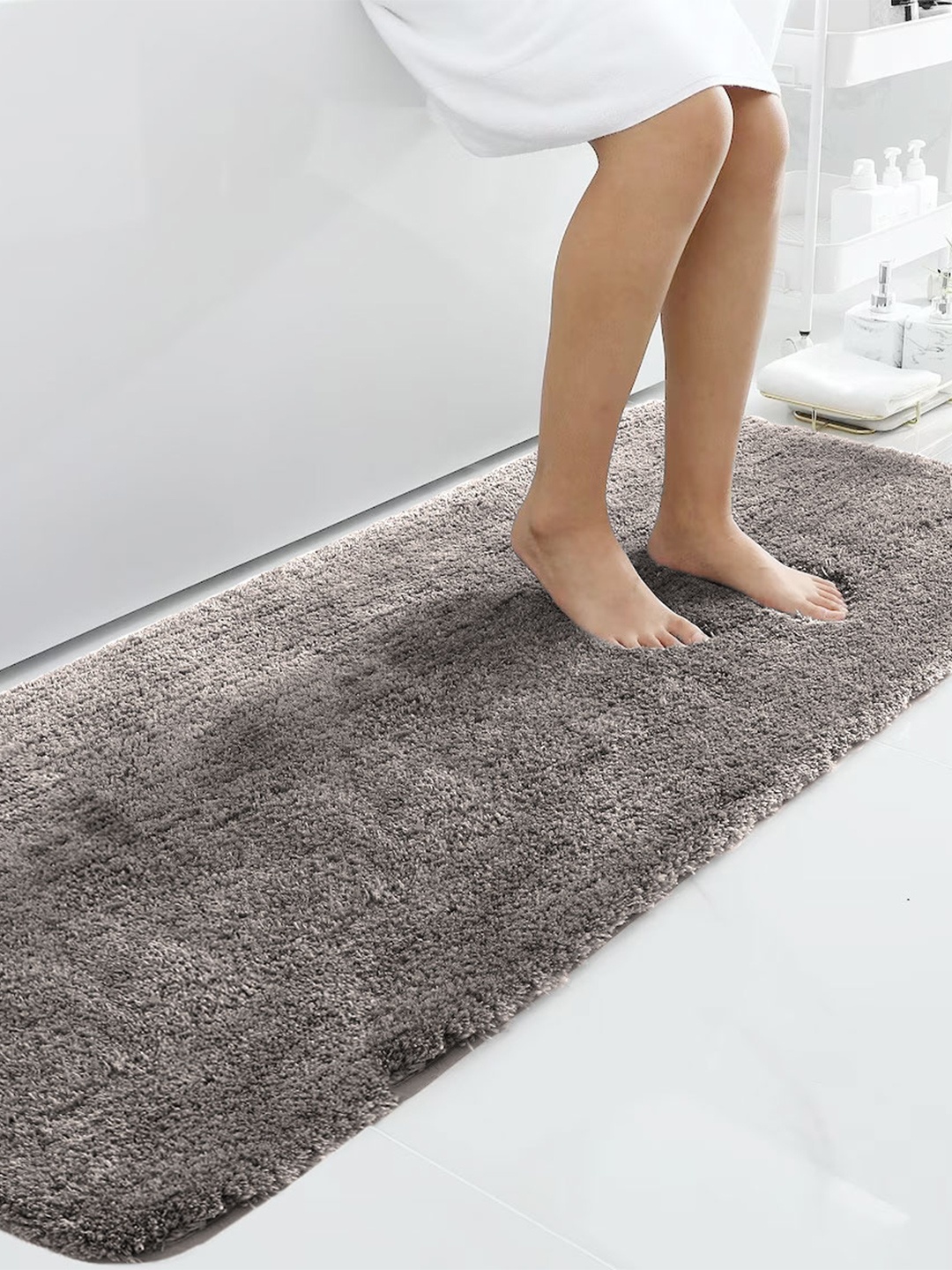 

LUXEHOME INTERNATIONAL Vegas Taupe Microfibre 2800GSM Anti-Skid Bath Runner
