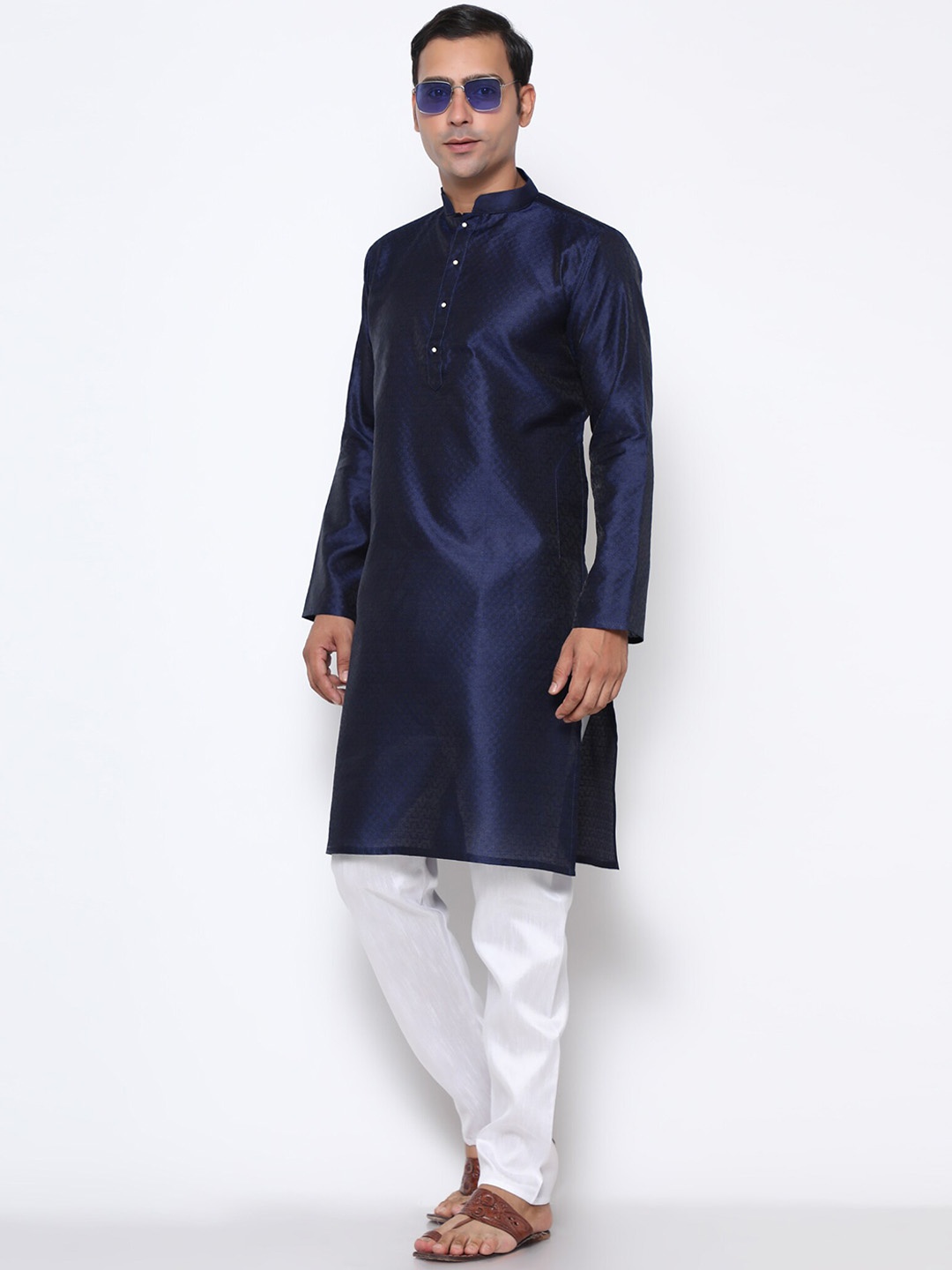 

GoStyle Men Kurta with Pyjamas, Navy blue