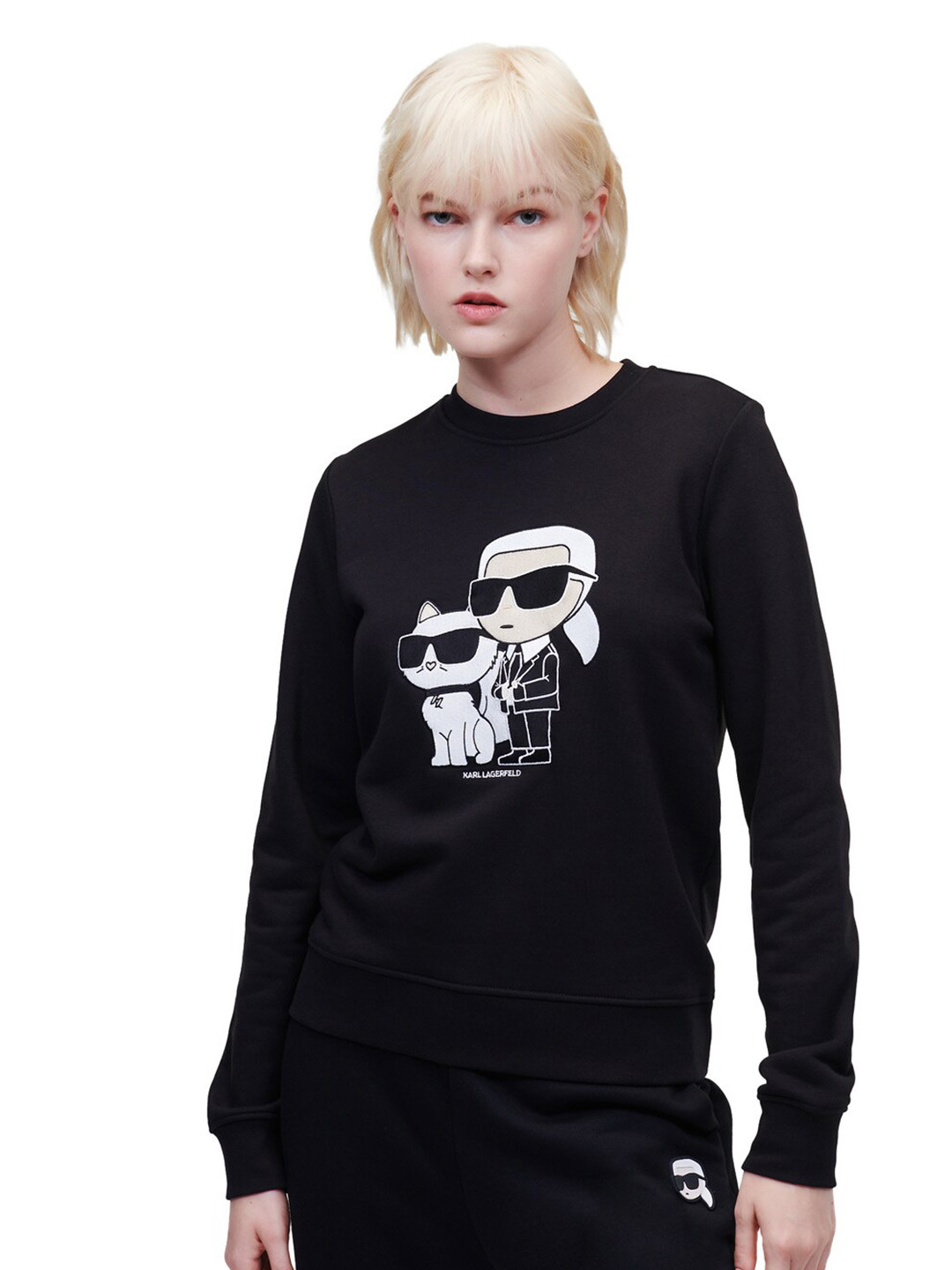 

Karl Lagerfeld Women Printed Sweatshirt, Black