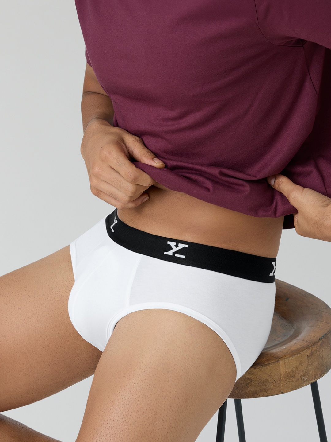 

XYXX Men Solid ACE IntelliSoft Modal Briefs, White