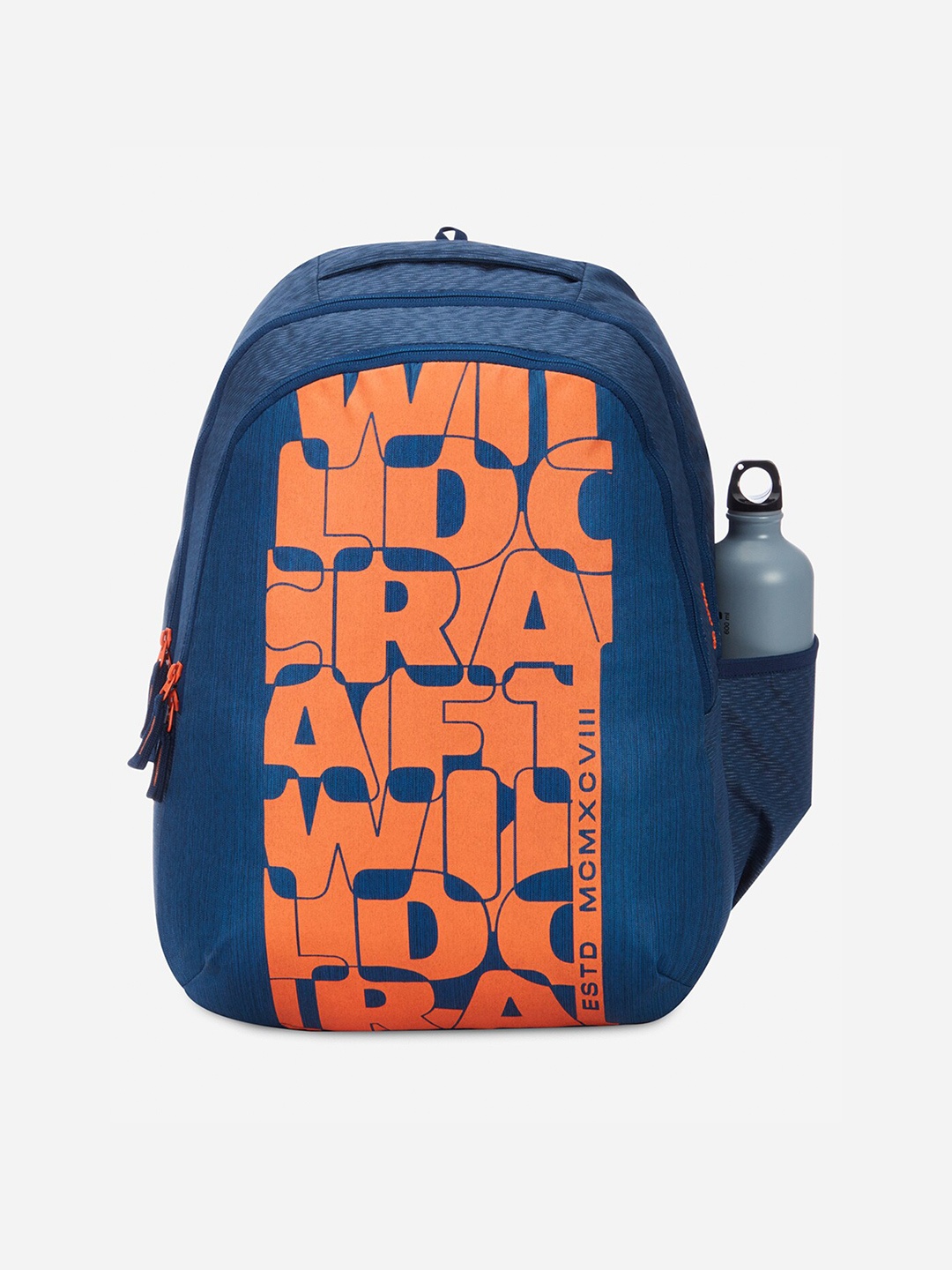 Wildcraft Unisex Typography Printed Blaze 35 Backpack, Navy blue