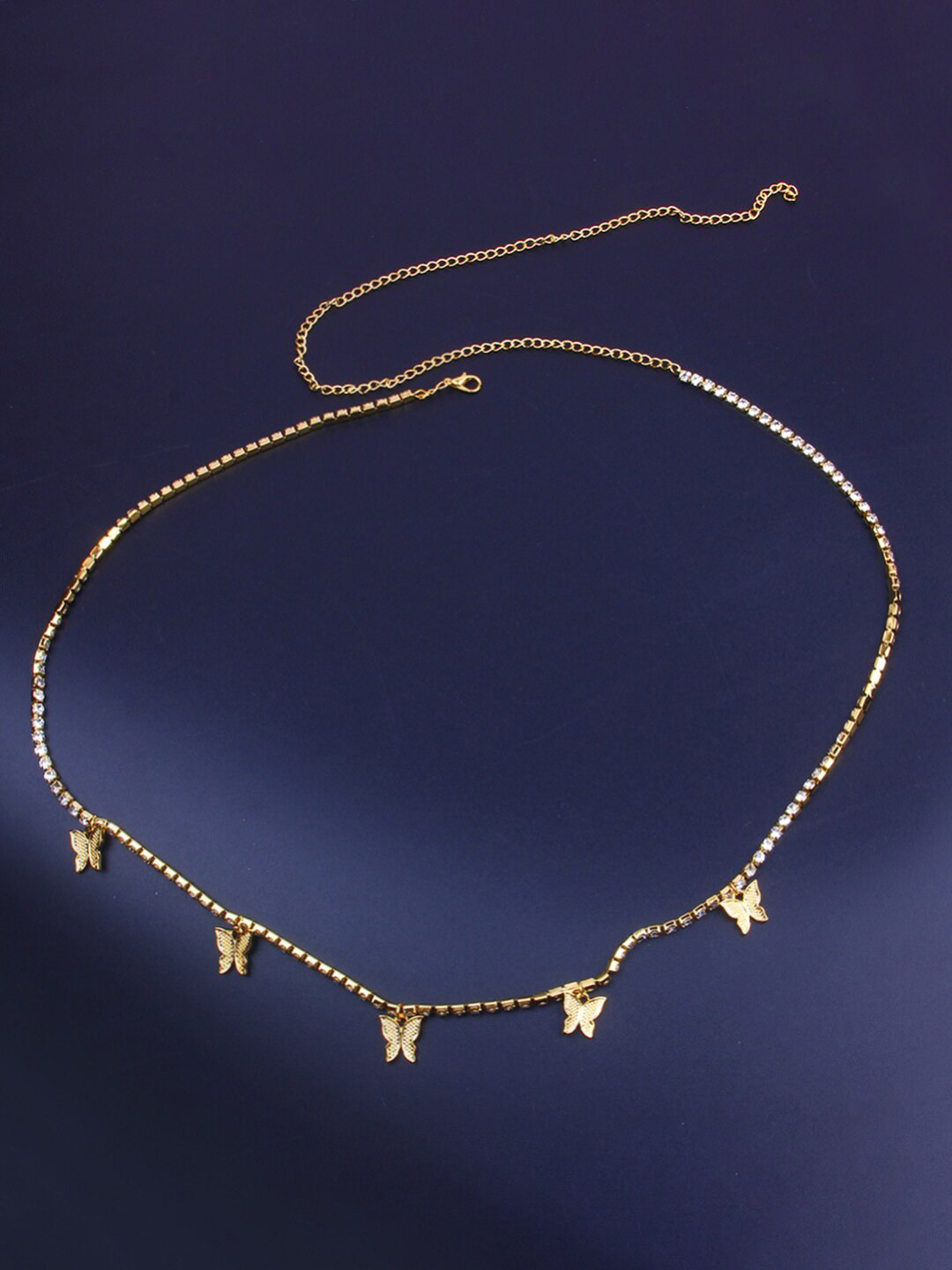 

Unwind by Yellow Chimes Gold Plated Butterfly Charmed Waist Chain