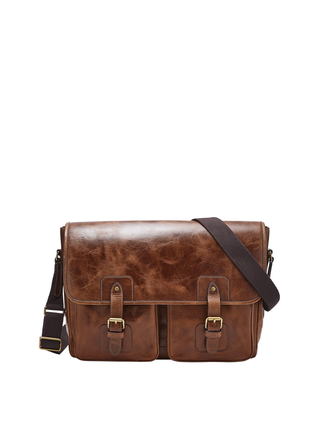 

Fossil Men Leather Messenger Bag, Brown