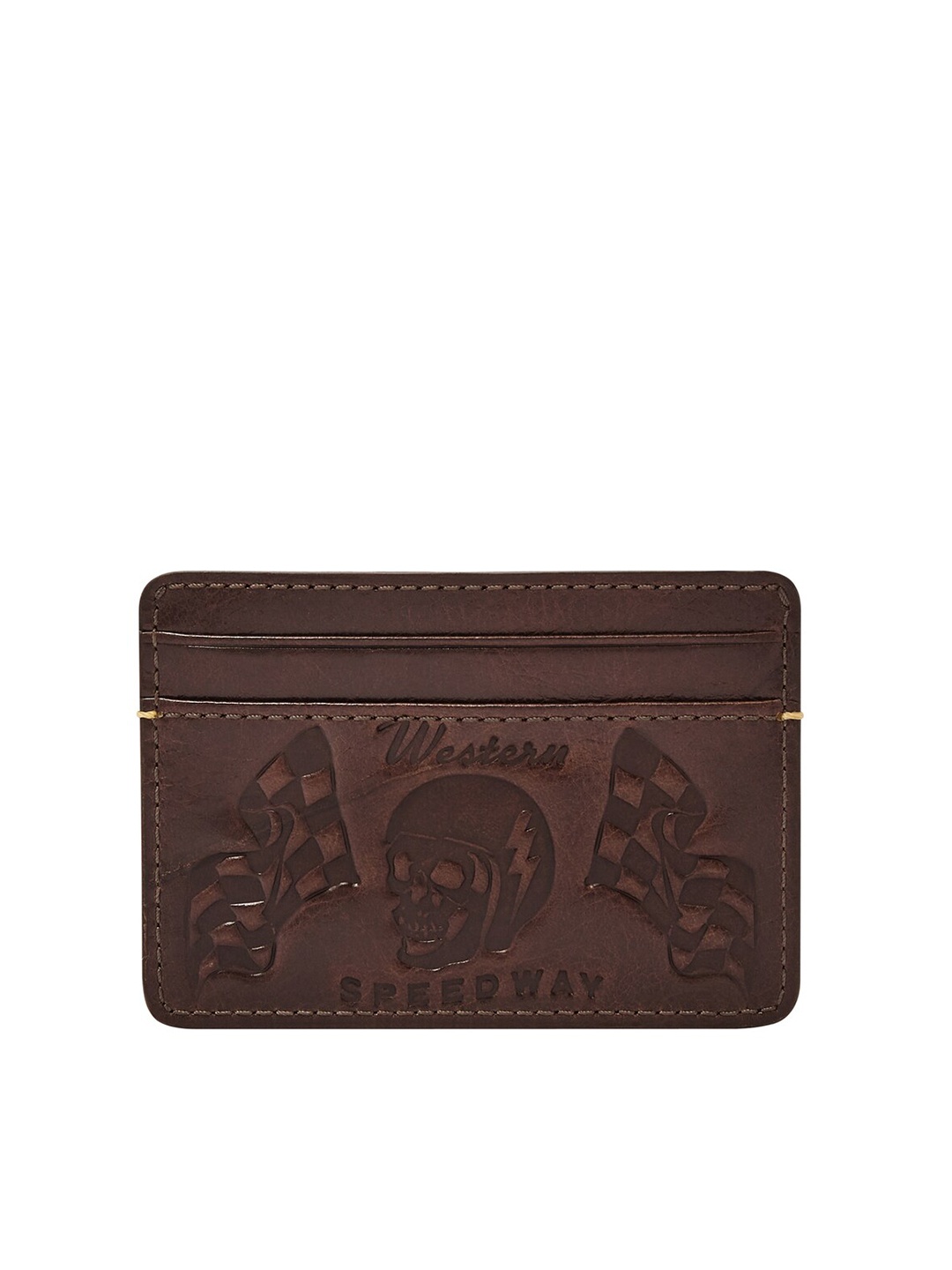 

Fossil Men Textured Leather Card Holder, Brown