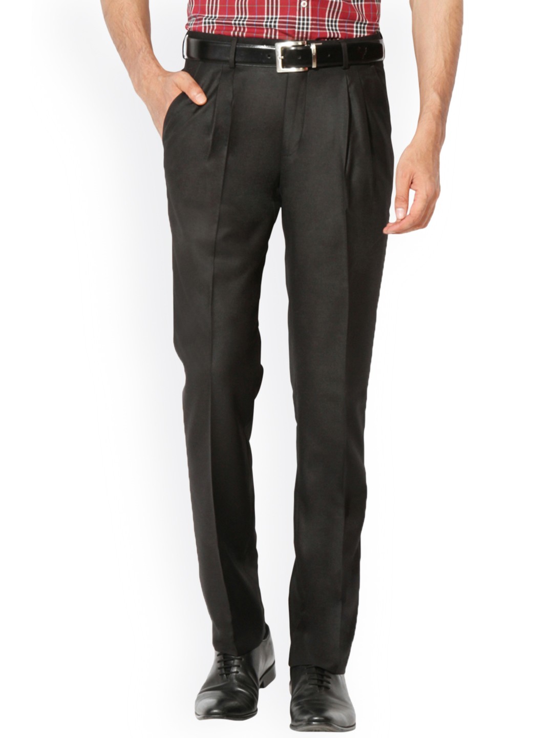 

Van Heusen Men Grey Slim Fit Solid Formal Trousers