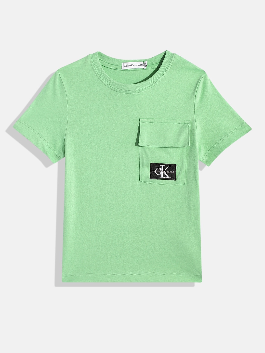 

Calvin Klein Boys Europe Pure Cotton Applique T-shirt, Green