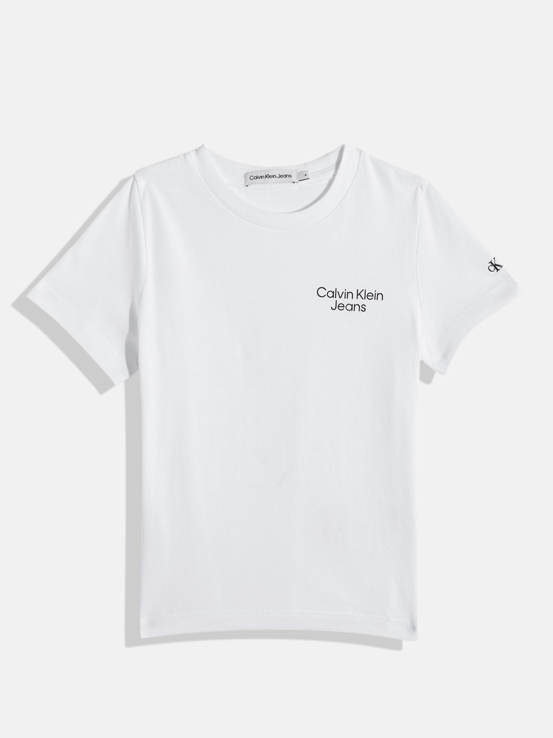 

Calvin Klein Boys Brand Logo Printed Europe Pure Cotton T-shirt, White