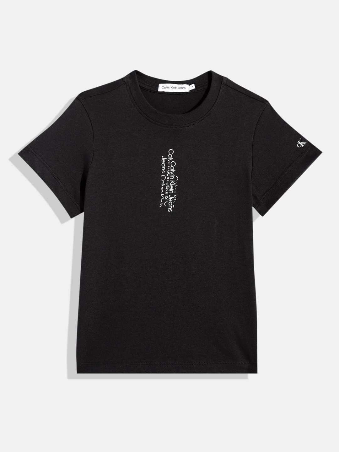 

Calvin Klein Boys Brand Logo Printed Pure Cotton T-shirt, Black
