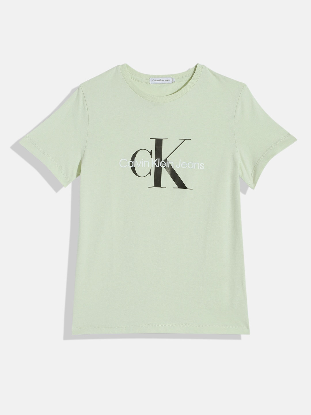 

Calvin Klein Kids Brand Logo Printed Europe Pure Cotton T-shirt, Green