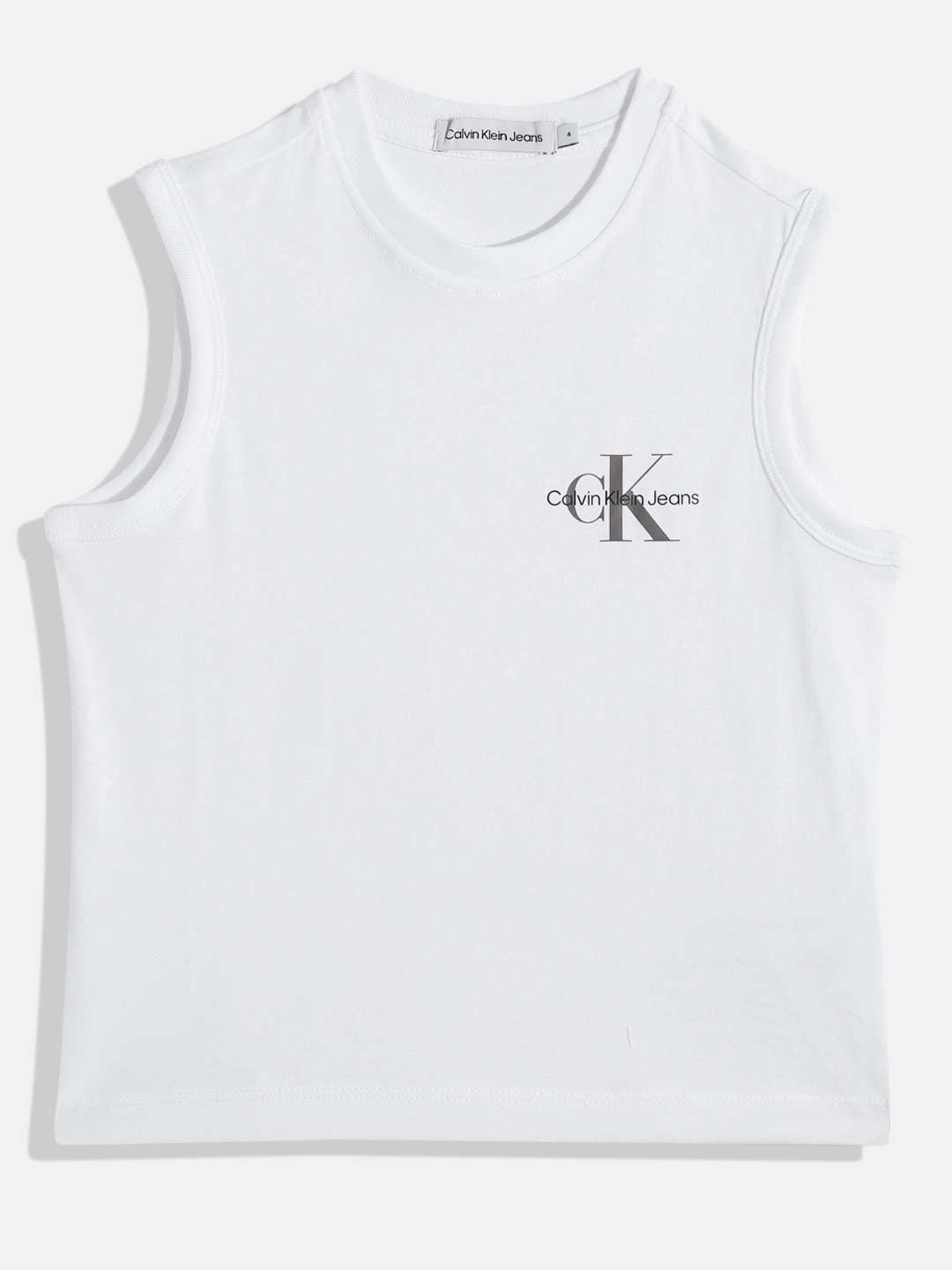 

Calvin Klein Boys Brand Logo Printed Cotton T-shirt, White