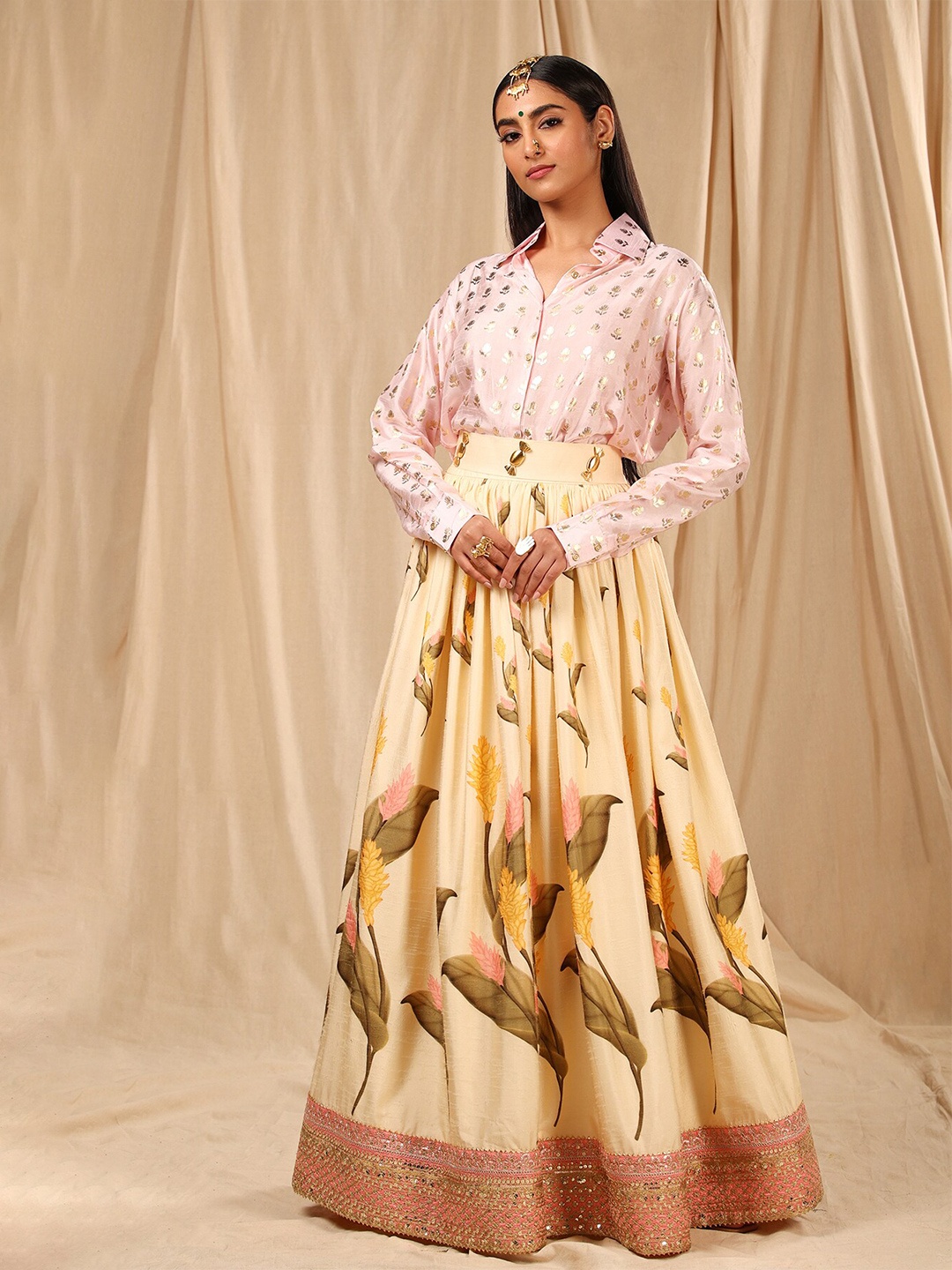 

Masaba Printed Ready to Wear Lehenga Set, Pink
