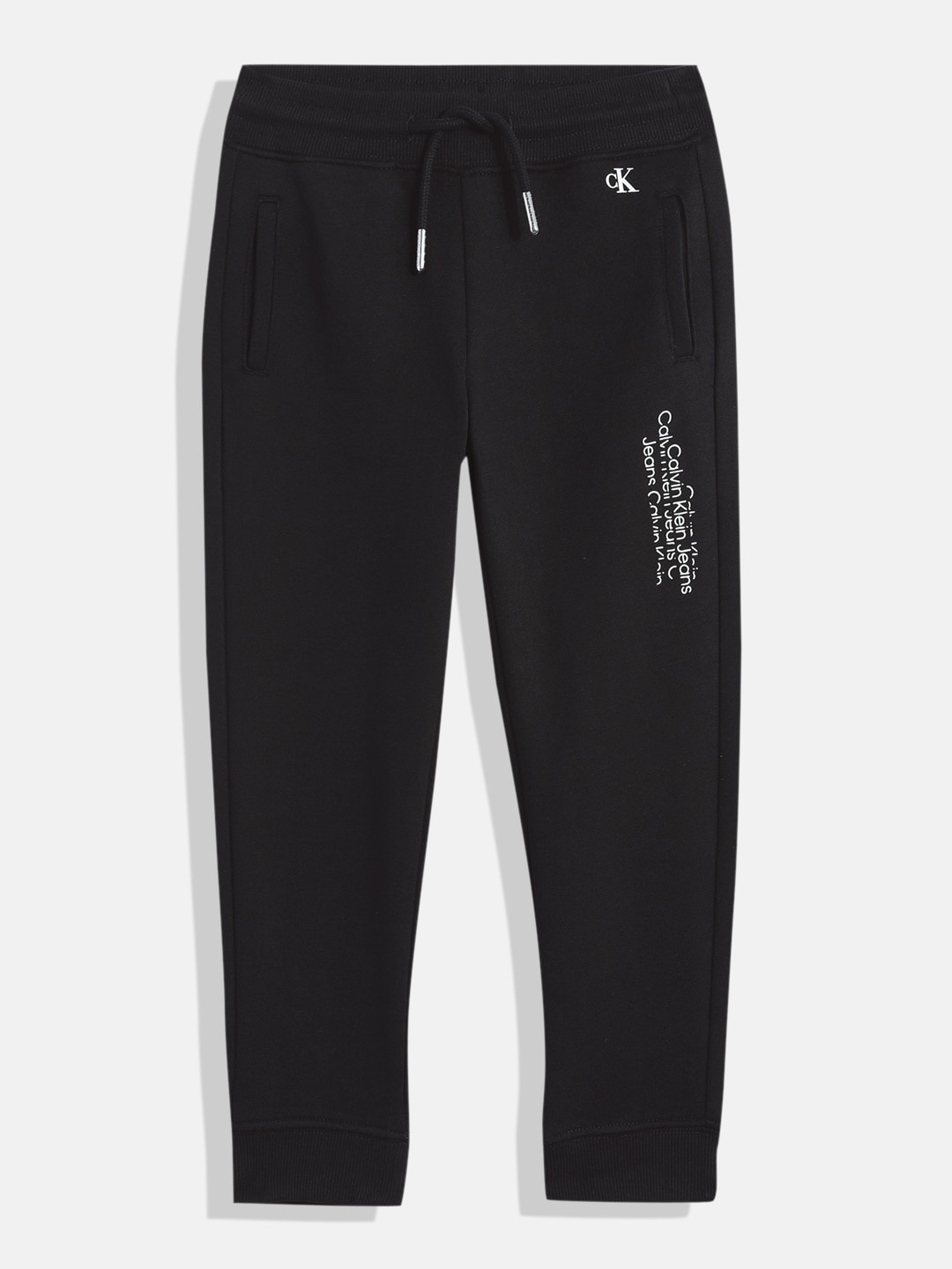 

Calvin Klein Boys Brand Logo Printed Pure Cotton Joggers, Black