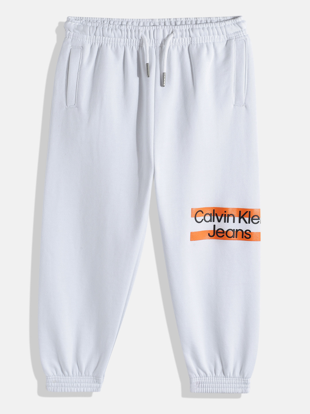 

Calvin Klein Boys Brand Logo Print Pure Cotton Joggers, White