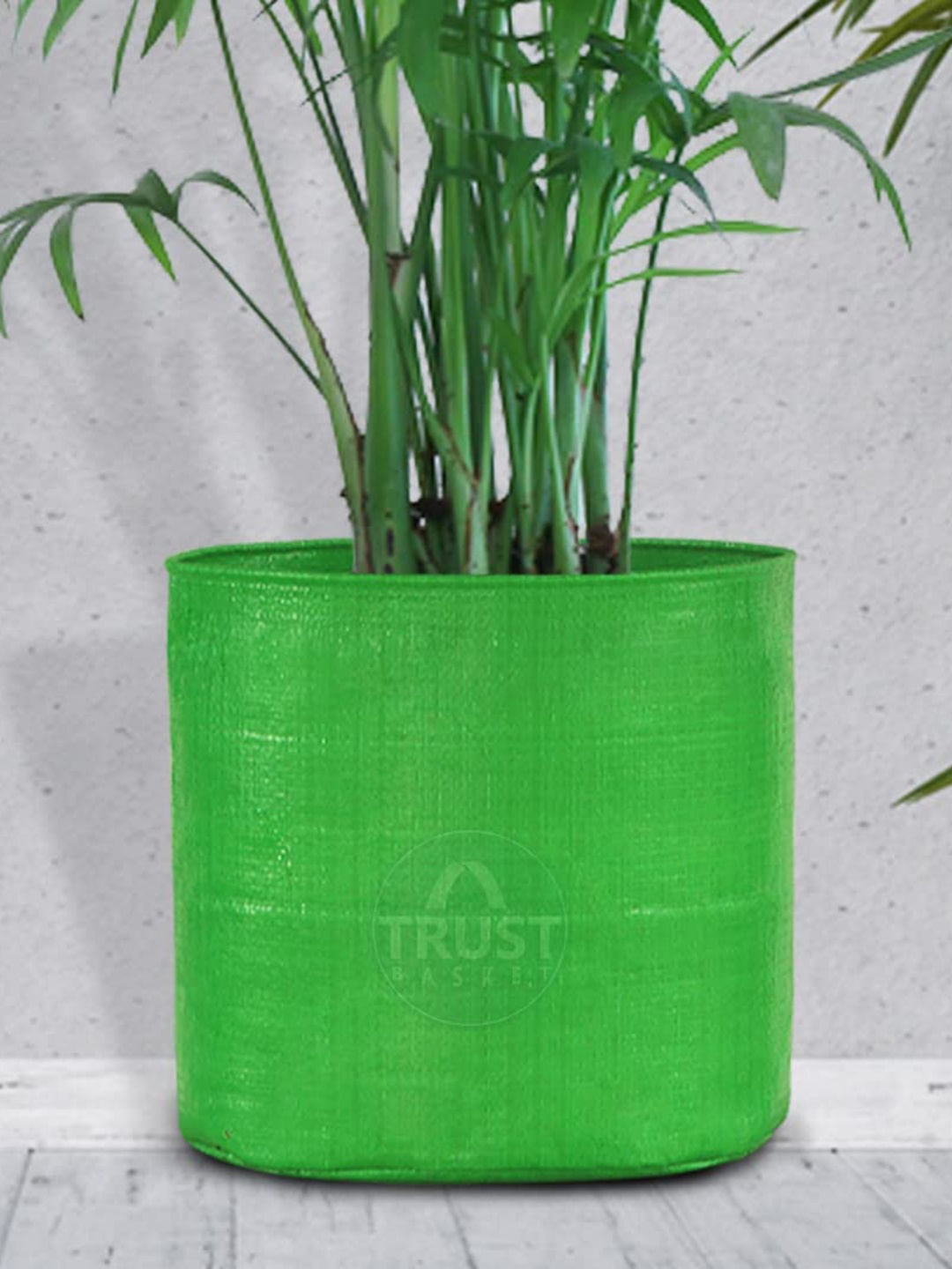 

TRUSTBASKET Set Of 10 HDPE Round Grow Bag, Green